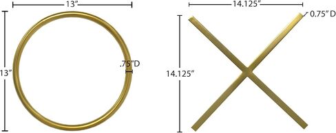 Meridian Furniture 431 XOXO Collection Modern | Contemporary Stainless Steel Wall Decor, 19.5" W x 19.5" D x 19.5" H, Gold in Kuwait