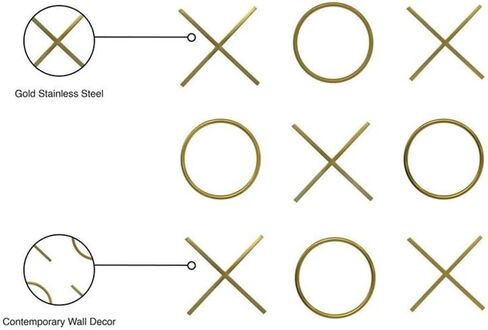 Meridian Furniture 431 XOXO Collection Modern | Contemporary Stainless Steel Wall Decor, 19.5" W x 19.5" D x 19.5" H, Gold in Kuwait