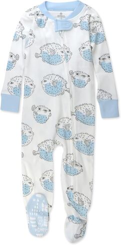 HonestBaby Non-Slip Footed Pajamas One-Piece Sleeper Jumpsuit Zip-Front Pjs 100% Organic Cotton for Baby Girls in Kuwait