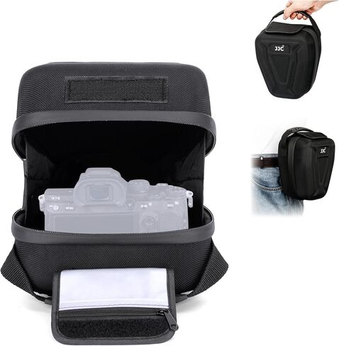 Hard Shell Camera Case, EVA Hard Storage Protective Case Bag Pouch for Canon Sony Nikon Fuji and More Camera(with lens) below 6.4 x 4.5 x 7.5"(W x H x D), with Handle Supports Neck Strap & Belt Carry in Kuwait