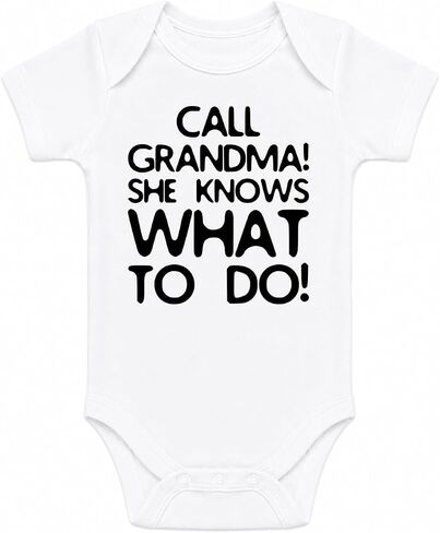 CBTwear Call Grandma She Knows What To Do Funny Baby Bodysuit in Kuwait