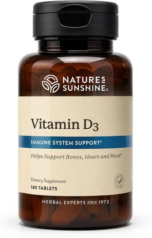 Nature's Sunshine Vitamin D3, 180 Tablets | Supports Bone Health, Contributes to Overall Health, and May Improve Mood in Kuwait