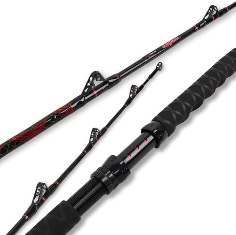 Fiblink Bent Butt Trolling Rod 2-Piece Saltwater Offshore Fishing Rod Big Game Roller Rod Conventional Boat Pole in Kuwait
