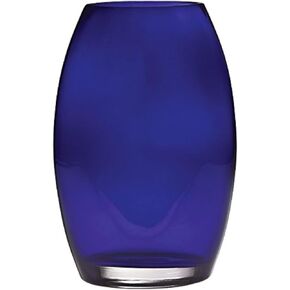 Barski - Handmade Glass - Oval Shaped vase - Cobalt - 8.5 "H (8.5 Inches High) Made in Europe in Kuwait