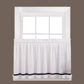 SKL Home by Saturday Knight Ltd. Kate Tier Curtain Pair, Taupe, 57 inches x 24 inches in Kuwait