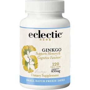 Eclectic Institute Raw Freeze-Dried Ginkgo | Circulatory Support, Supports Brain Function, Concentration & Memory | 120 CT in Kuwait