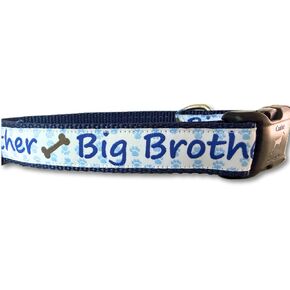 طوق كلب Sibling، Caninedesign، Brother، Sister، إبزيم سريع التحرير، عرض 2.54 سم، قابل للتعديل، نايلون، متوسط ​​وكبير (الأخ الأكبر، كبير 15-22 بوصة) in Kuwait