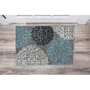 Contemporary Modern Floral Cream 5'3" x 7'3" Indoor Soft Area Rug in Kuwait