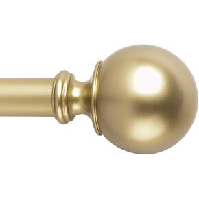 SnugSet | Quick Easy Install | No Tools Option | 72-144" Adjustable | 1" Sturdy Steel Rod | 4 Brackets for Additional Support | Supports Heavy Fabrics | Bronze Curtain RodBall Finial in Kuwait