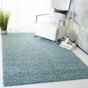 SAFAVIEH Athens Shag Collection Accent Rug - 3' x 5', Seafoam, 1.5-inch Thick Ideal for High Traffic Areas in Entryway, Living Room, Bedroom (SGA119D) in Kuwait