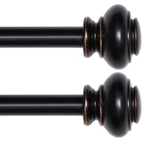 Turquoize 2 Pack Adjustable Window Curtain Rods, 16.2 to 90.6 Inch, White with Classic Finials in Kuwait