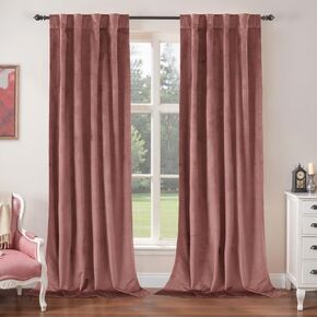BGment Olive Green Velvet Curtains 102 Inches Long for Living Room, Thermal Insulated Room Darkening Curtains Drapes Window Treatment with Back Tab and Rod Pocket, Set of 2 Panels, 52 x 102 Inch in Kuwait