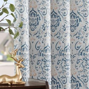 Lazzzy Grey Damask Blackout Curtains 96 Inches Long for Bedroom Living Room, Gray Floral Printed Thermal Insulated Window Treatments, Back Tab Noise Reducing Room Darkening Drapes, 2 Panels in Kuwait