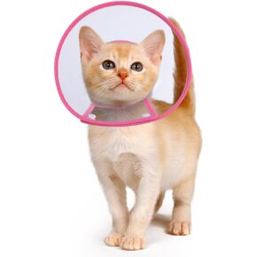 Cat Cone Collar, to Stop Licking, Recovery Elizabethan After Surgery, Clear Soft Neck E-Collar, Not Block Vision, for Kitten Puppy Dog Pet in Surgery Remedy - S in Rose in Kuwait