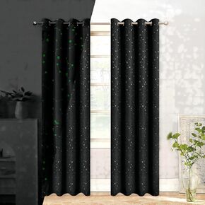 Pink Blackout Curtains for Bedroom,Room Darkening Curtains 96 inches Long,Black Out Curtains for Living Room Glow in The Dark Blackout Curtains,2 Panels,52 in Wide Curtains,Star in Kuwait
