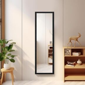 Beauty4U 50" X 14" Over The Door Mirror Full Length, Hanging Mirror for Door, Over Door Full Body Mirror with Hooks, Door Mirror for Bedroom, Living Room, Closet, Bathroom, Gold in Kuwait