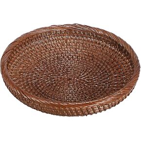 Hipiwe Small Key Basket Bowl for Entryway 7.6" Round Woven Wicker Basket Snacks Fruit Candy Serving Basket Tray Rattan Organizer Basket for Keys Wallet Cell Phone in Kuwait