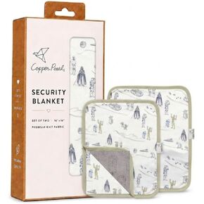 Copper Pearl 3-Layer Knit Security Blanket Set Sized 16" x 16" 2-Pack Coastal in Kuwait