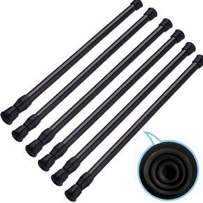SIQUK 6 Pack Cupboard Bars Adjustable Spring Tension Rods White Refrigerator Bar Extendable Rod for DIY Projects, 12 to 20 Inches in Kuwait