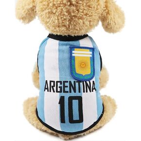 GabeFish Dog World Cup T Shirt Pets Football Jersey Sports Soccer National Team Vest Cat Summer Cool Clothes Apparel Argentina 6X-Large in Kuwait