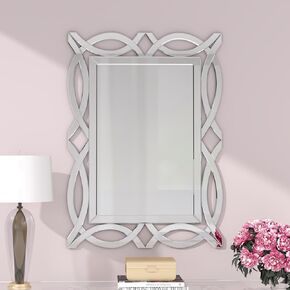 KOHROS Large Antique Wall Mirror Ornate Glass Framed Venetian Decor Mirror Bedroom,Bathroom, Living Room (W 27.5" X H 39.4" Square) in Kuwait