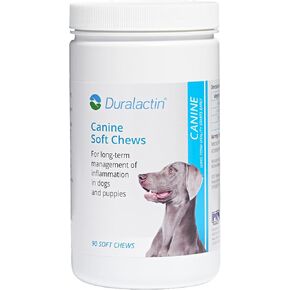 PRN Pharmacal Duralactin Canine Soft Chews - Joint Health Supplement for Dogs & Puppies to Help Reduce Chronic Soreness - Canine Chews Containing Dried Milk Protein - Chicken-Liver Flavor - 90 Chews in Kuwait