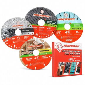 NINEROARS Diamond Cutting Wheel with Flange, 4-1/2 Inch Double Sided Vacuum Brazed Fast Cutting Shaping Diamond Grinding Disc for Marble Ceramic Concrete in Kuwait