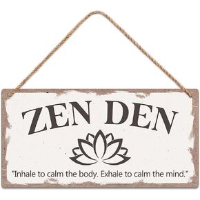 SCAZOMV Wood Decorative Signage, Zen Den Sign, Meditation Room Decor, 10X5 Inch in Kuwait