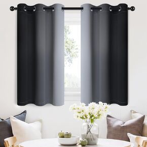 SimpleHome أومبير غرفة سواد الستائر لغرفة النوم، التدرج الأسود إلى الرمادي الأبيض حجب الضوء الحراري معزول جروميت نافذة الستار / الستائر لغرفة المعيشة، 2 لوحات، 52x84 بوصة طول in Kuwait