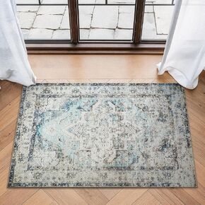 عداء Bloom Rugs قابل للغسل بطول 7 أقدام - عداء تقليدي باللون البيج/التراكوتا للمدخل والممر والحمام والمطبخ - الحجم الدقيق: 2.5 بوصة × 7 بوصة in Kuwait