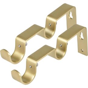 KAMANINA Double Curtain Rod Bracket 2 Pack, Warm Gold-New in Kuwait