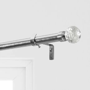 HPD Half Price Drapes HDW-LTF3523-P Glass Sphere Prism Extendable Metal Rod Set, 52" - 144", Nickel in Kuwait