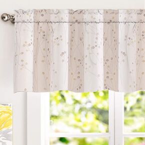 DriftAway Harper Ink Floral Pattern Window Treatment Valance Curtain Living Room Bedroom Dining Room Rod Pocket 52 Inch by 24 Inch Plus 2 Inch Header Watercolor Painting Lavender Gray in Kuwait