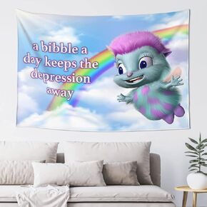 FENDROM Gaslight Gatekeep Girlboss Bibble Pink Meme Tapestry For Bedroom College Dorm Wall Hanging Home Decor Bibble Funny Tapestry in Kuwait