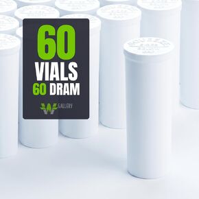 W Gallery 60 White 60 Dram Pop Top - Airtight Smell Proof Containers - Plastic Medical Grade Prescription Bottles for Pills Herbs Flowers Supplements, Bulk Pack, Not Glass Jars in Kuwait