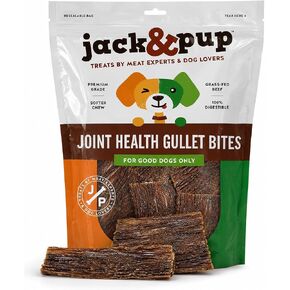 Jack&Pup Gullet Jerky | 6" Beef Gullet Jerky Chew for Small Dogs | Single Ingredient Dog Treats with Glucosamine for Natural Joint Support (25 Pk) in Kuwait