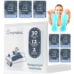 44 pcs- Witch Hazel Wipes & Perineal Ice Packs for Postpartum, Hemorrhoids & C Section Ice Packs for Postpartum -30 Alcohol Free Witch Hazel Pads for Postpartum Care & Hemorrhoids Cold Pads Postpartum in Kuwait