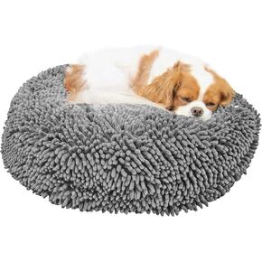 Soggy Doggy Doormat Super Snoozer Dog Bed - Comfortable Bed for Dogs - Microfiber Chenille Dog Bed - Cozy Microfiber Dog Bed Machine Washable - 42" Round Dog Bed X-Large, Gray (42x42x7 Inches) in Kuwait