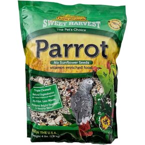 Sweet Harvest Parrot Bird Food (No Sunflower Seeds), 4 lbs Bag - Seed Mix for a Variety of Parrots in Kuwait