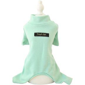 Hdwk&Hped Soft Cotton Dog Pajamas for All Seasons, Striped Pet Bottoming Jumpsuit for Small Dog Cat Puppy (#4, Striped Style - Light Green) in Kuwait
