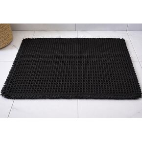 SHIMOH Waffle Bath Mat, Super Absorbent Non-Slip Bath Mats for Bathroom Floor, Machine Washable Bathroom Rugs with Tassels, Rubber Backed Bathroom Mats, Ultra Soft.(Brown, 24"X36") in Kuwait