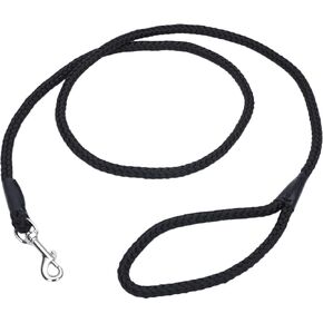 Coastal Pet Rope Dog Leash - Tangle-Free Walking - Soft-Braided Nylon - Fade-Resistant Colors with Snap Swivel Hook - Black, 1/2" x 6' in Kuwait
