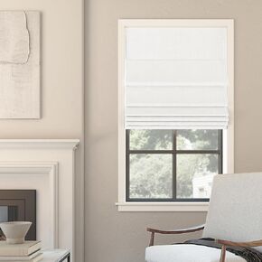 Sun Zero Seraphina Textured Total Blackout Cordless Roman Shade, 39" x 64", White in Kuwait