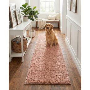 Rugs.com Everyday Shag Rug  –  Light Gray 13 Ft Runner  Shag Rug Perfect for Hallways, Entryways and More in Kuwait