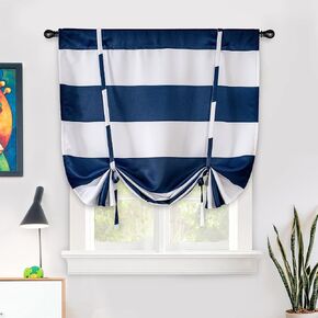 DriftAway Briar Vintage Watercolor Blooming Floral Printed Tie Up Curtain for Kitchen Blackout Adjustable Balloon 63 Inch Length Tie Up Shade for Small Window Rod Pocket Single Panel 45Wx63L Multi in Kuwait