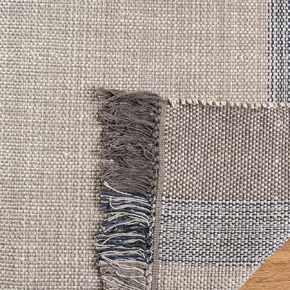 SAFAVIEH Montauk Collection Area Rug - 8' x 10', Blue & Grey, Handmade Flat Weave Boho Farmhouse Cotton Stripe Fringe, Ideal for High Traffic Areas in Living Room, Bedroom (MTK301M) in Kuwait