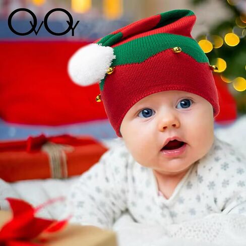 قبعة OVOY Kids Christmas Elf-Knitted-Hat - قبعة متماسكة للأطفال في عيد الميلاد المجيد للأطفال الصغار من عمر 1 إلى 5 سنوات in Kuwait