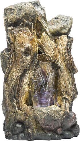 Alpine Corporation WIN256 Rain Forest Waterfall LED Lights Floor Fountain, 40"L x 20"W x 24"H, Beige in Kuwait