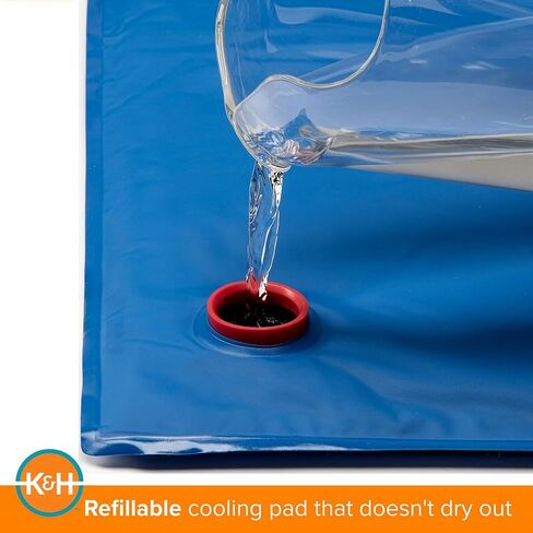 K&H Pet Products Coolin' Comfort Bed بساط تبريد لتقويم العظام للكلاب، بساط تبريد للكلاب والقطط، سرير تبريد للكلاب الكبيرة - أزرق كبير 32 × 44 بوصة in Kuwait