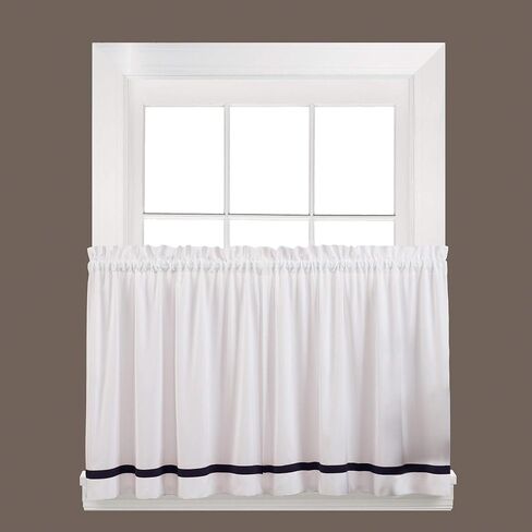 SKL Home by Saturday Knight Ltd. Kate Tier Curtain Pair, Taupe, 57 inches x 24 inches in Kuwait